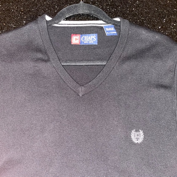 Men’s Chaps Black Sweater Vest size X Large EXCELLENT CONDITION - Picture 3 of 7